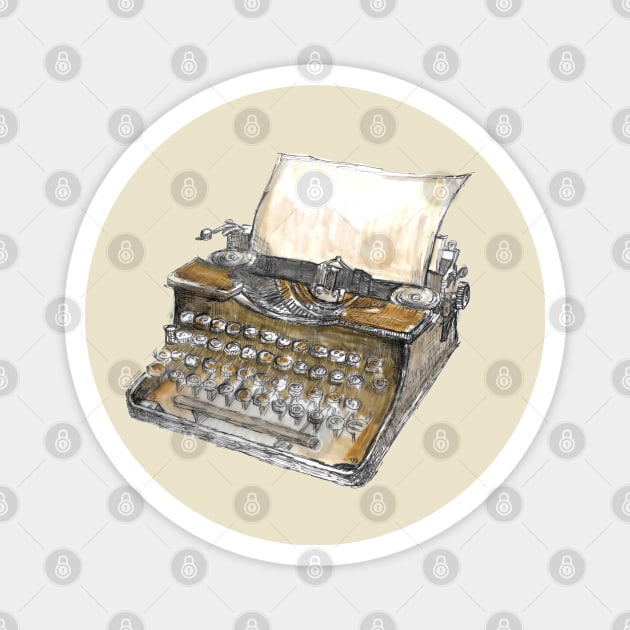 Vintage Typewriter - Vintage Objects - Gifts for writers. Magnet by FanitsaArt